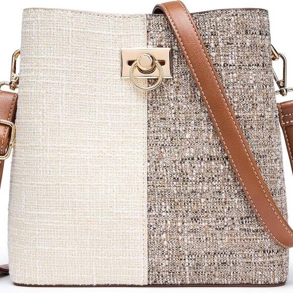 KALIDI Crossbody Purses for Women Vegan Leather Bucket Bag Fashion Ladies Crossb - Picture 1 of 9